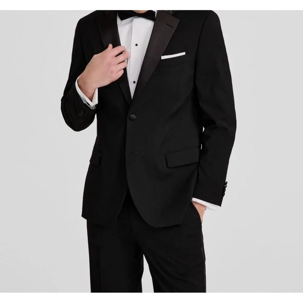 Nautica Mens Modern fit Tuxedo Jacket 38R No Pants Black Stretch